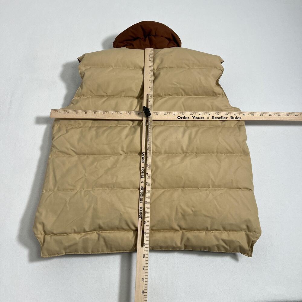 Vintage Sunshine Vest Mens Large Brown Reversible Down Puffer Hiking Outdoor - Picture 7 of 13